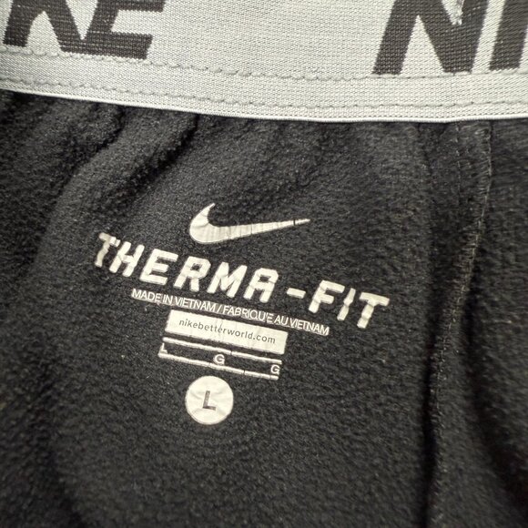 Nike Sweatpants Men L Black 29" Slim Fit Tapered Slacker KO Therma Cuffed Fleece - Picture 4 of 16